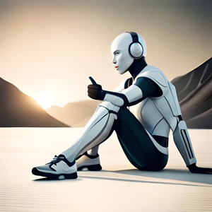 Un robot seduto con il pollice in su per significare che è fantastico
