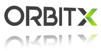 Il logo di OrbitX in prospettiva